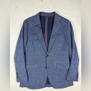 Bonobos 40R Italian Fabric 100% Cotton Soft Stretch Deep Blue Sport Coat Casual